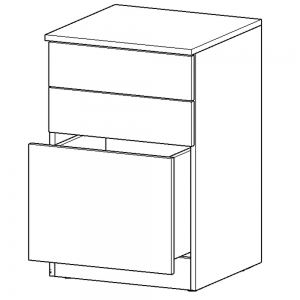 3 Drawer Unit with Filing Drawer