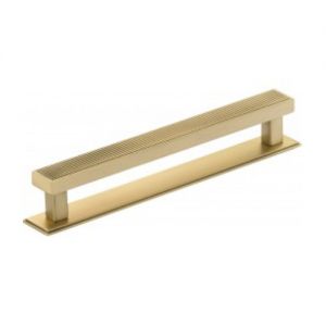 Barrington Pull Handle and Backplate - Brushed Satin Brass
