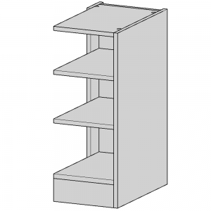 Bedside unit with open shelves