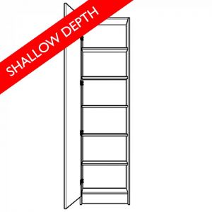 Shallow depth single wardrobe with 5 shelves